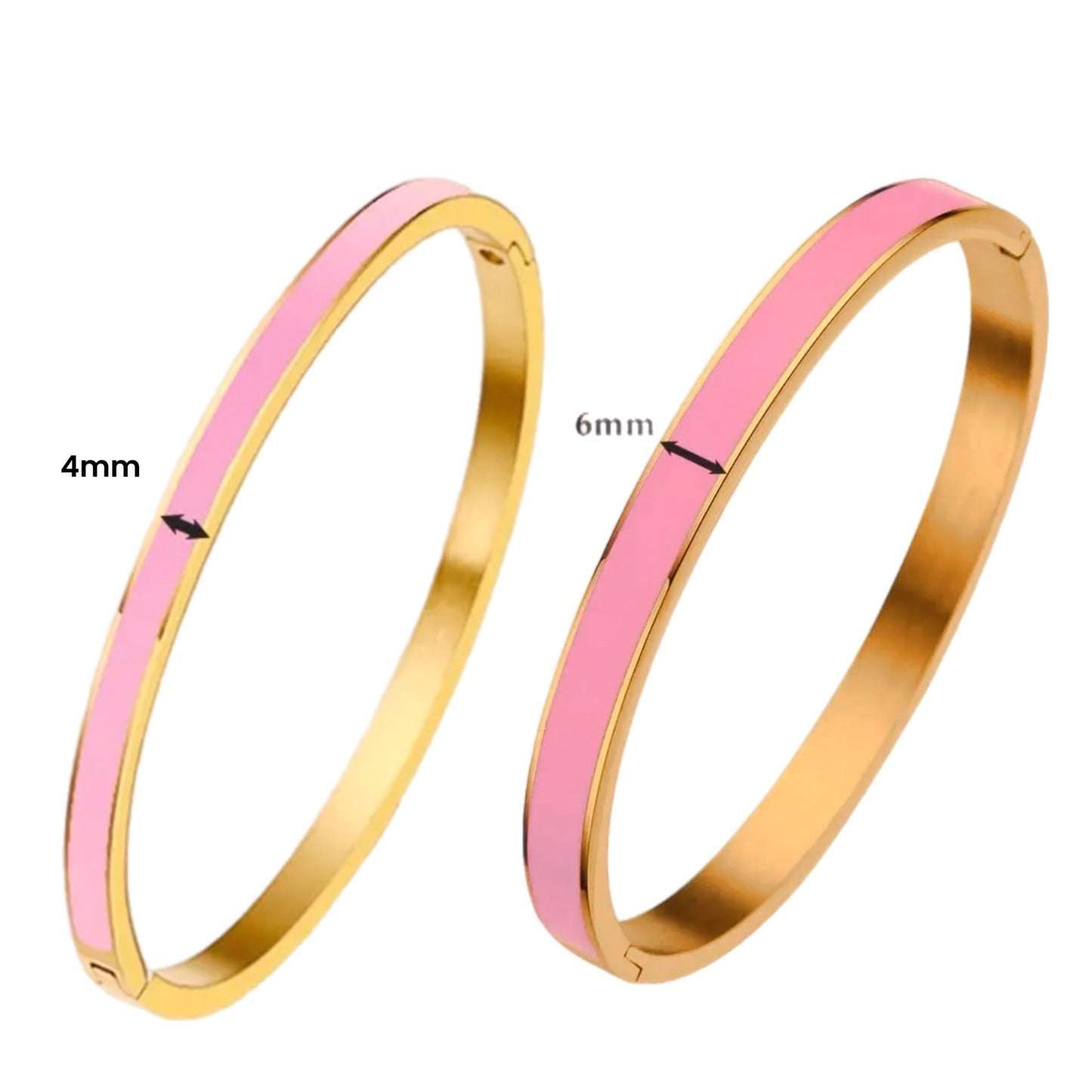 Colorful Enamel Hinged Bracelet - Persian Rose