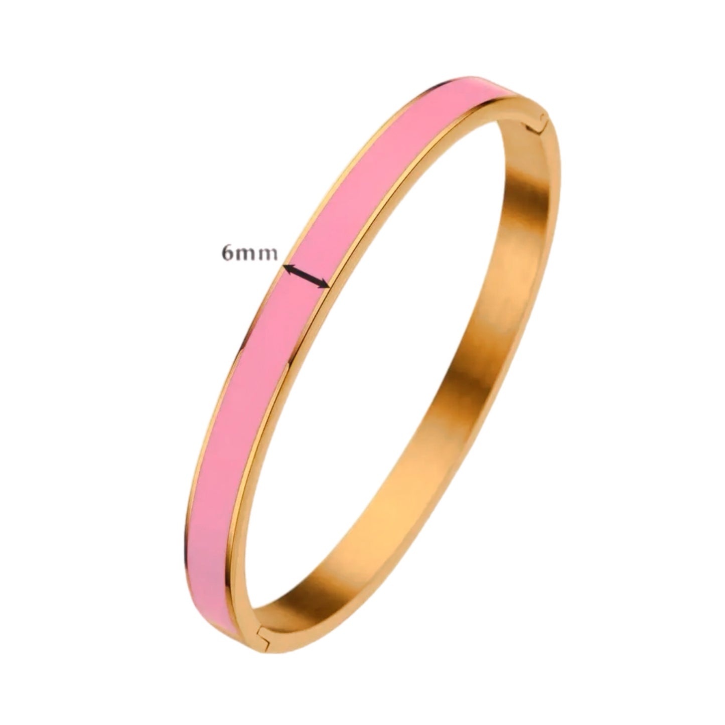 Colorful Enamel Hinged Bracelet - Persian Rose
