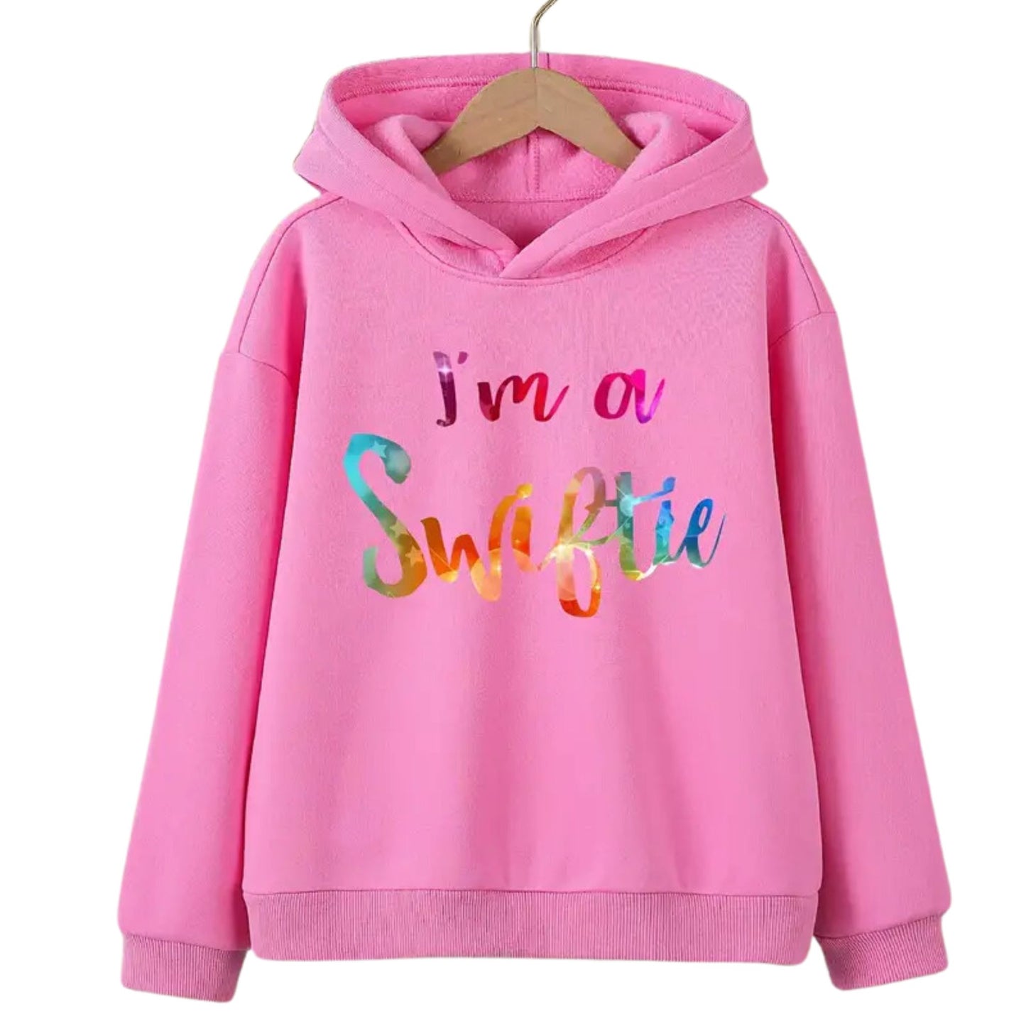 I'm a Swiftie Long Sleeve Relaxed Hoodie - Bubblegum Pink