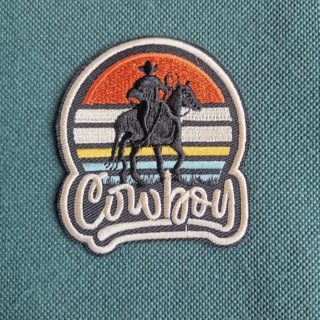 Iron on Patch - Cowboy (7 cm x 6.4 cm)