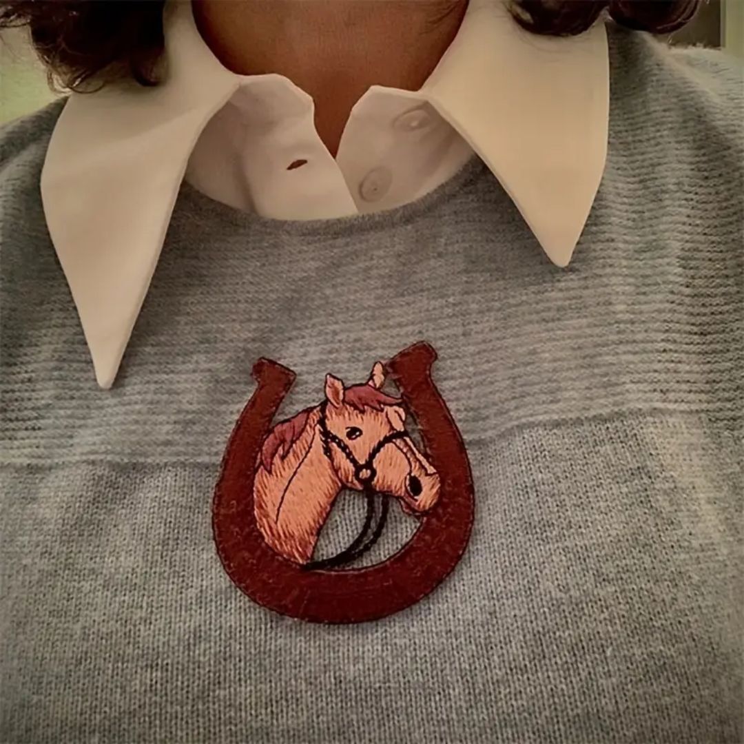 Iron on Patch - Horseshoe Portrait (8.9 cm x 9.5 cm)