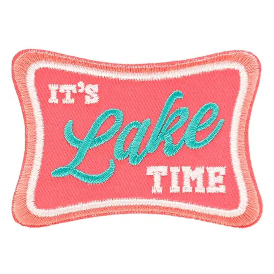 Iron on Patch - It's Lake Time (7.5 cm x 5.4 cm)