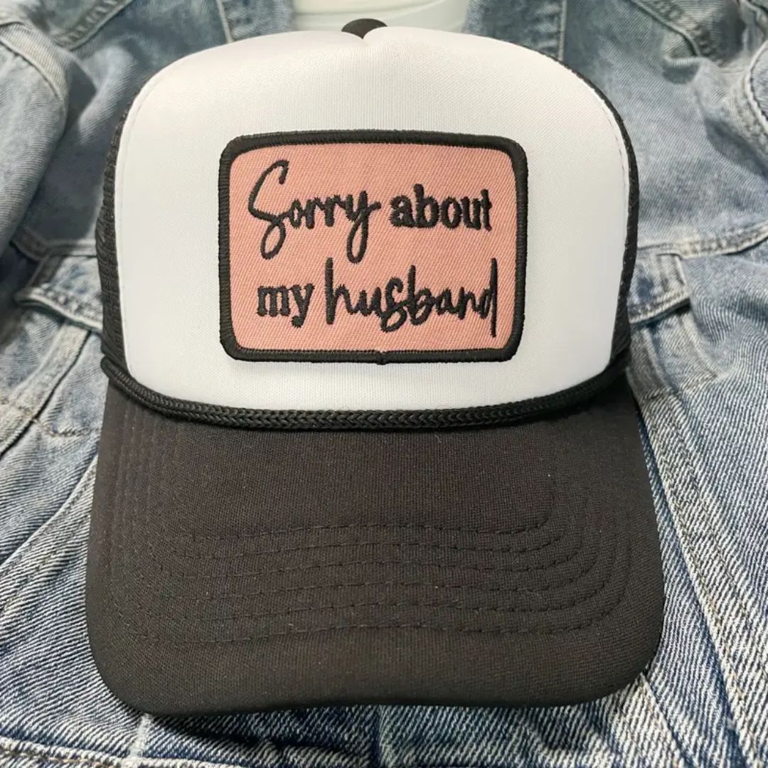 Iron on Patch - Sorry About My Husband (5.8 cm x 8.5 cm)