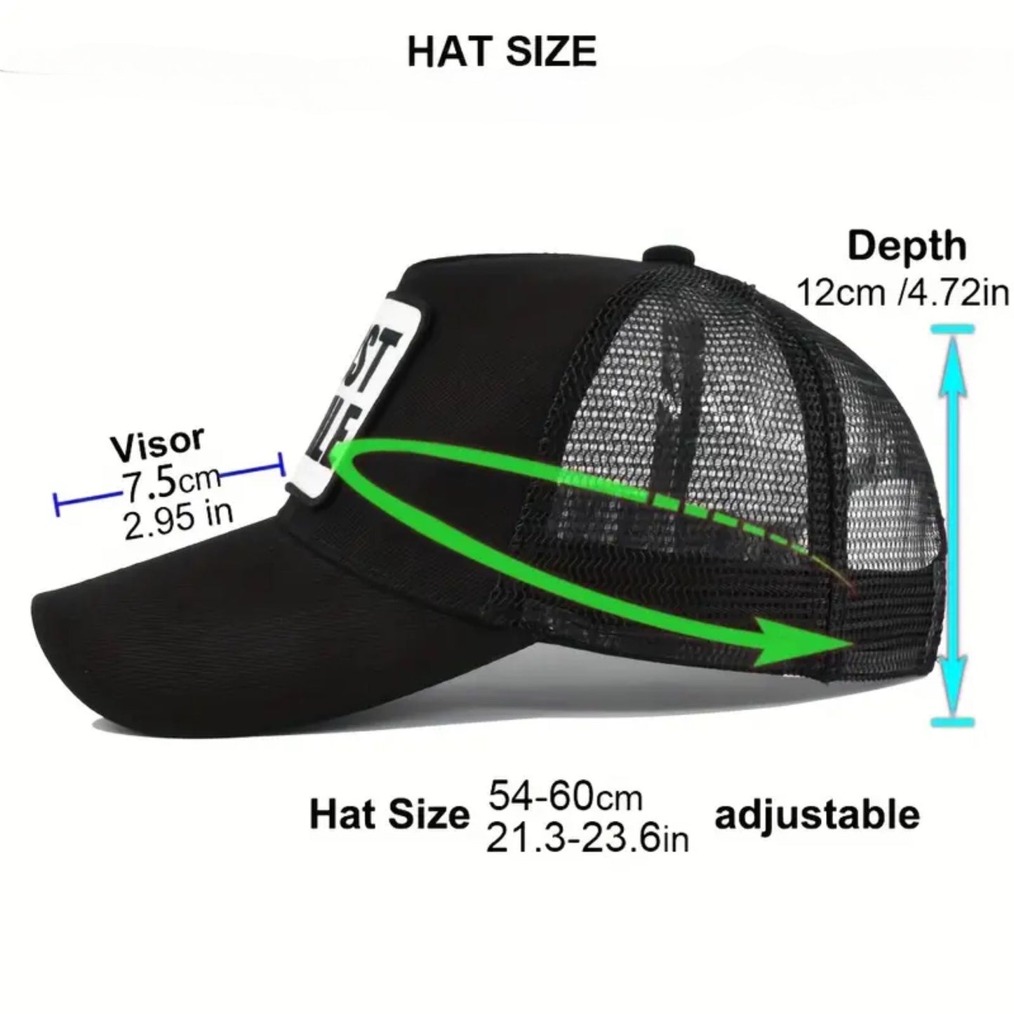 Just Smile Snapback Hat - Black / White