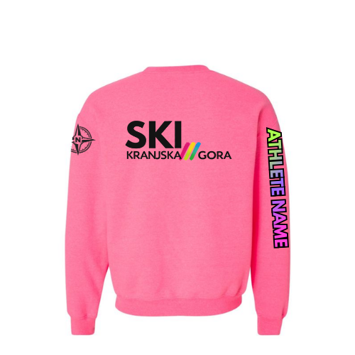 U12 Craigleith Kranjska Gora North Crewneck Sweatshirt - Safety Pink