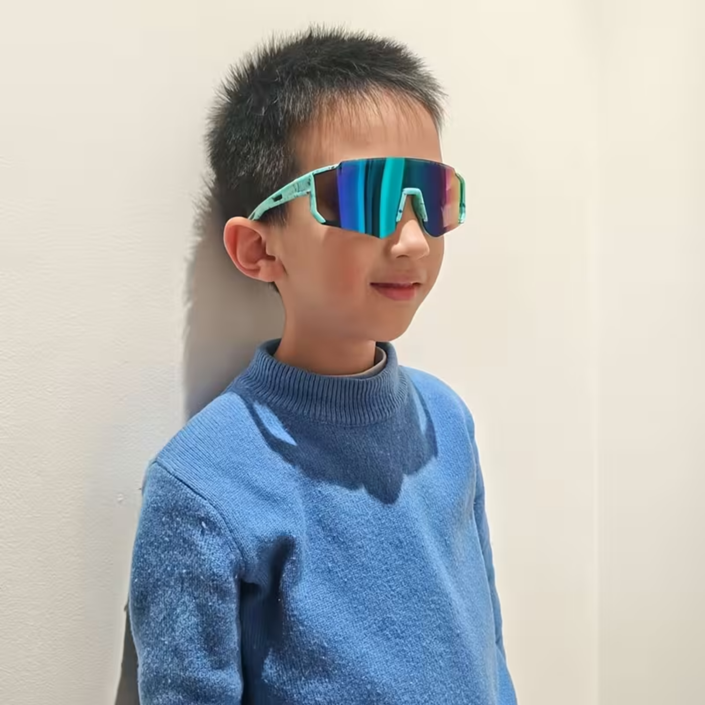 Kids Polycarbonate Sports Sunglasses - Teal Storm