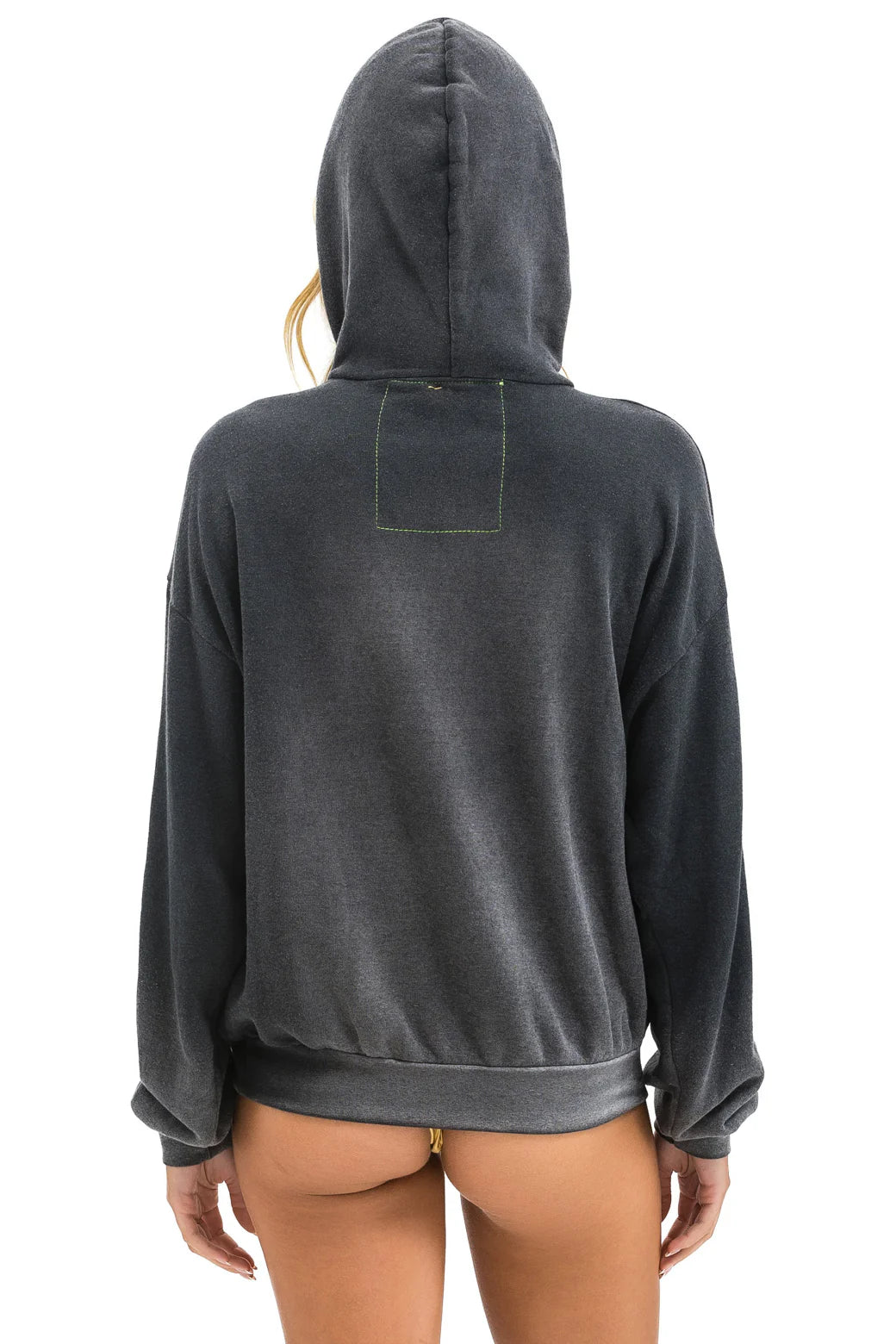 Aviator Nation Unisex Vintage Logo Relaxed Pullover Hoodie - Faded Smoke