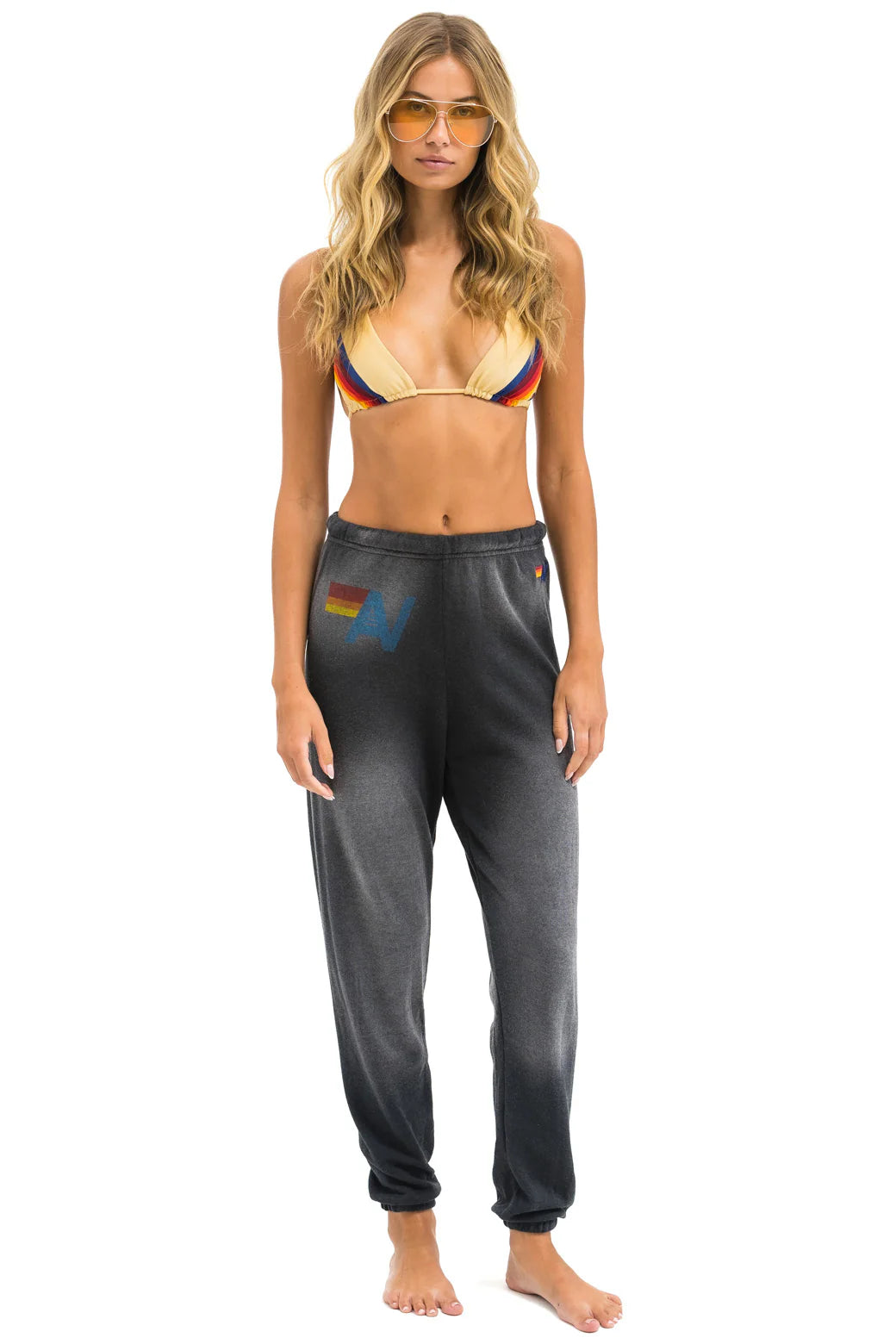 Aviator Nation Women's Vintage Logo Sweatpants - Faded Smoke