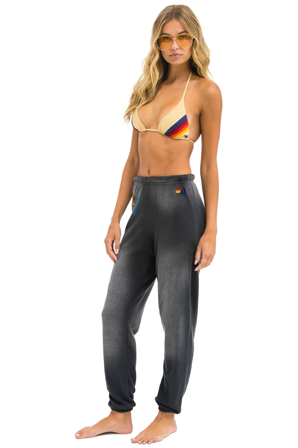 Aviator Nation Women's Vintage Logo Sweatpants - Faded Smoke