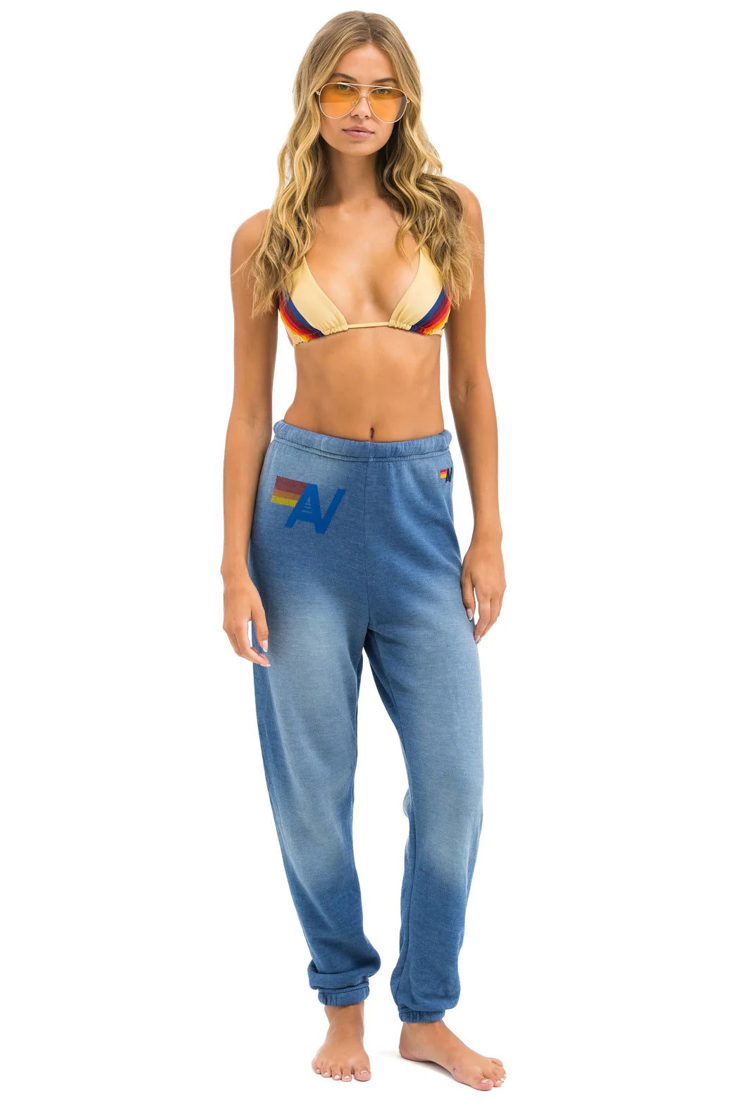 Aviator Nation Women's Vintage Logo Sweatpants - Faded Water