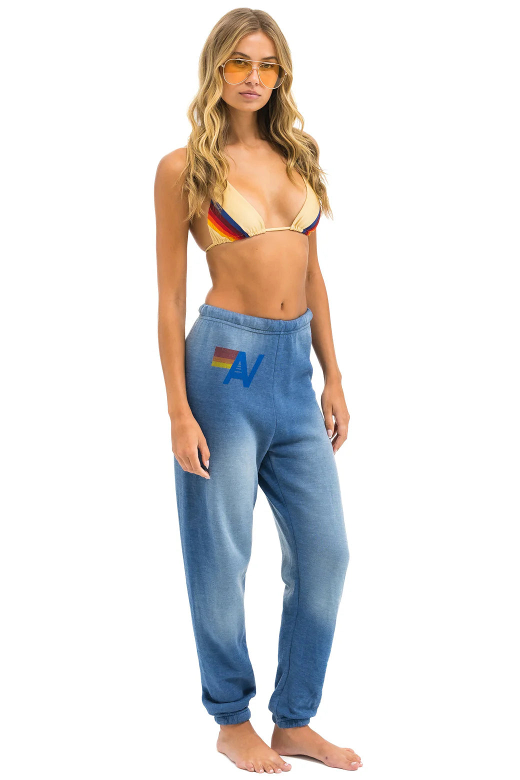 Aviator Nation Women's Vintage Logo Sweatpants - Faded Water