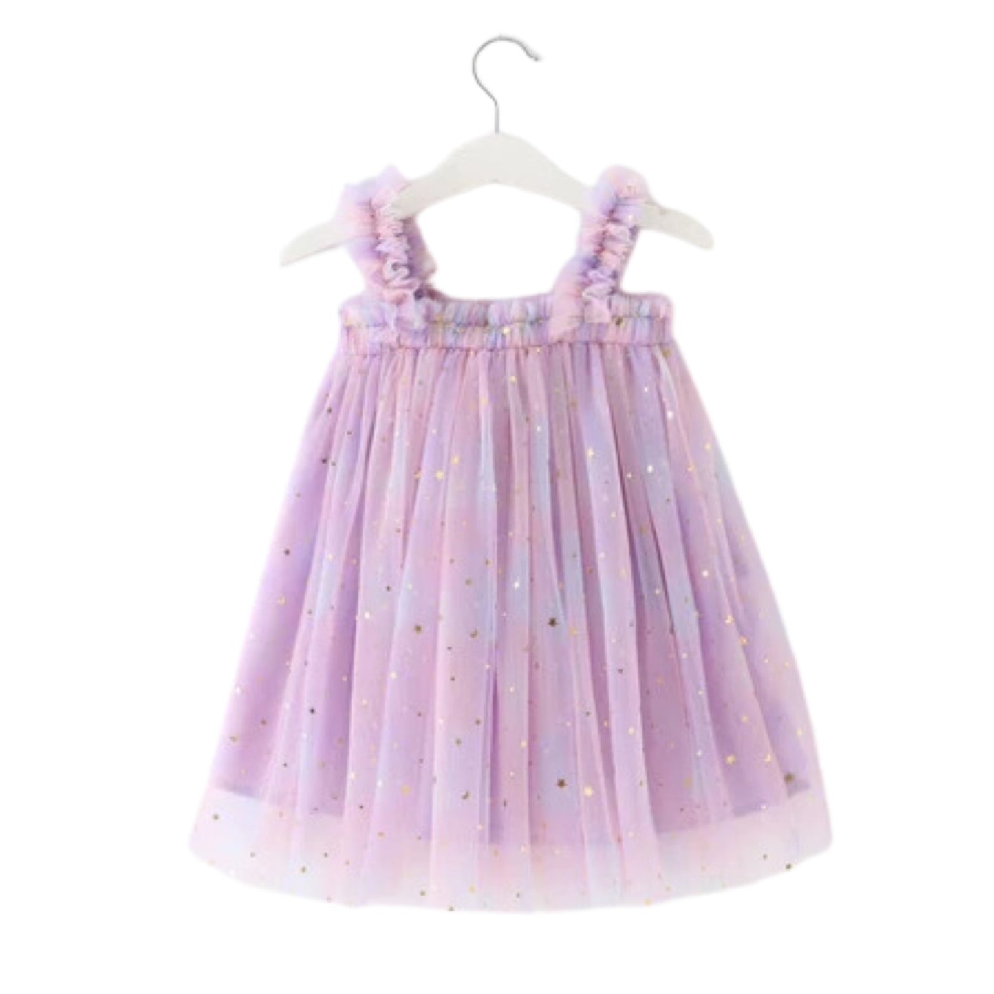 Lavender Sequin Stars & Rainbows Tulle Dress