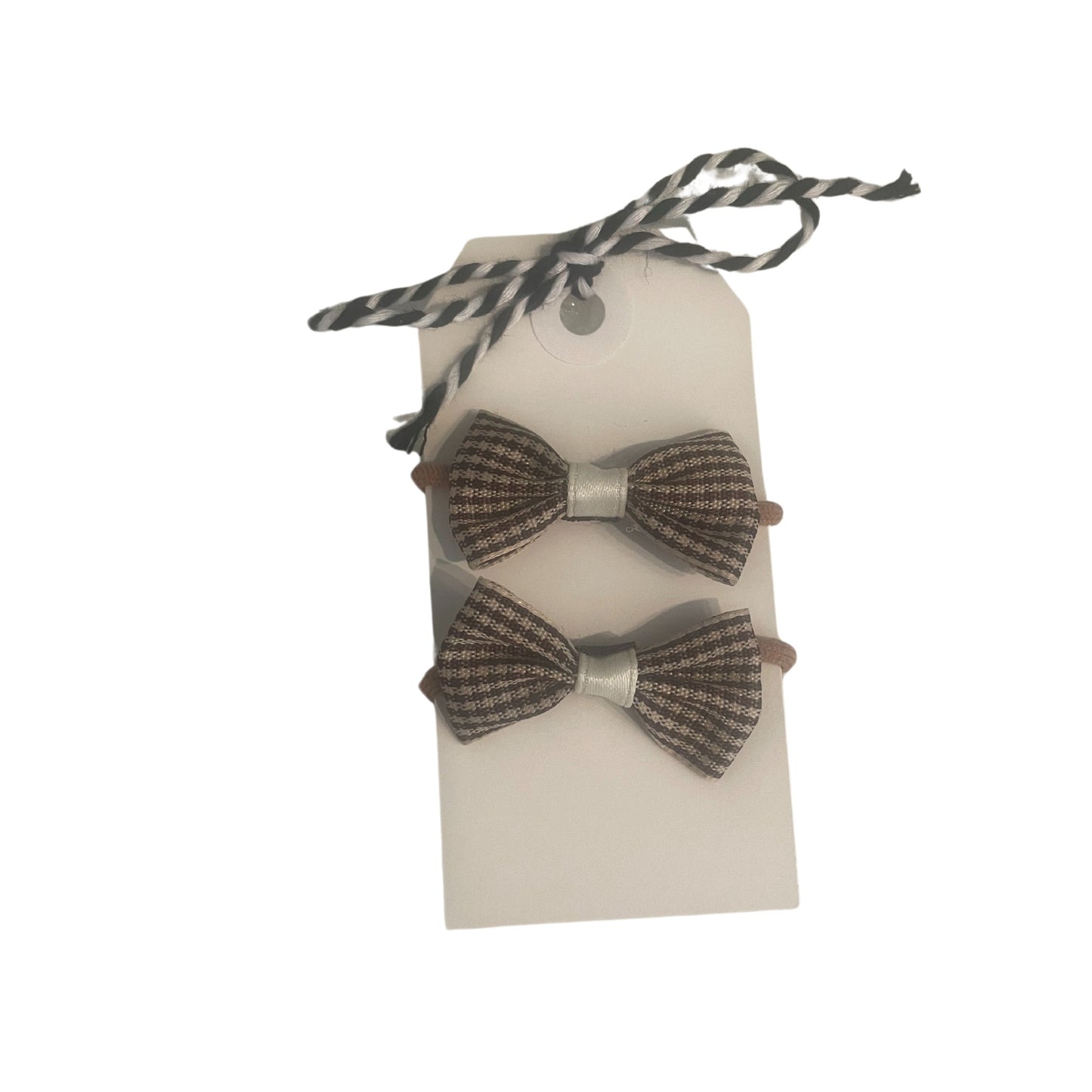 Lil Hair Pair - Hazelnut Houndstooth