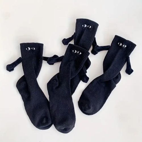 Magnetic Friendship Crew Socks - Black