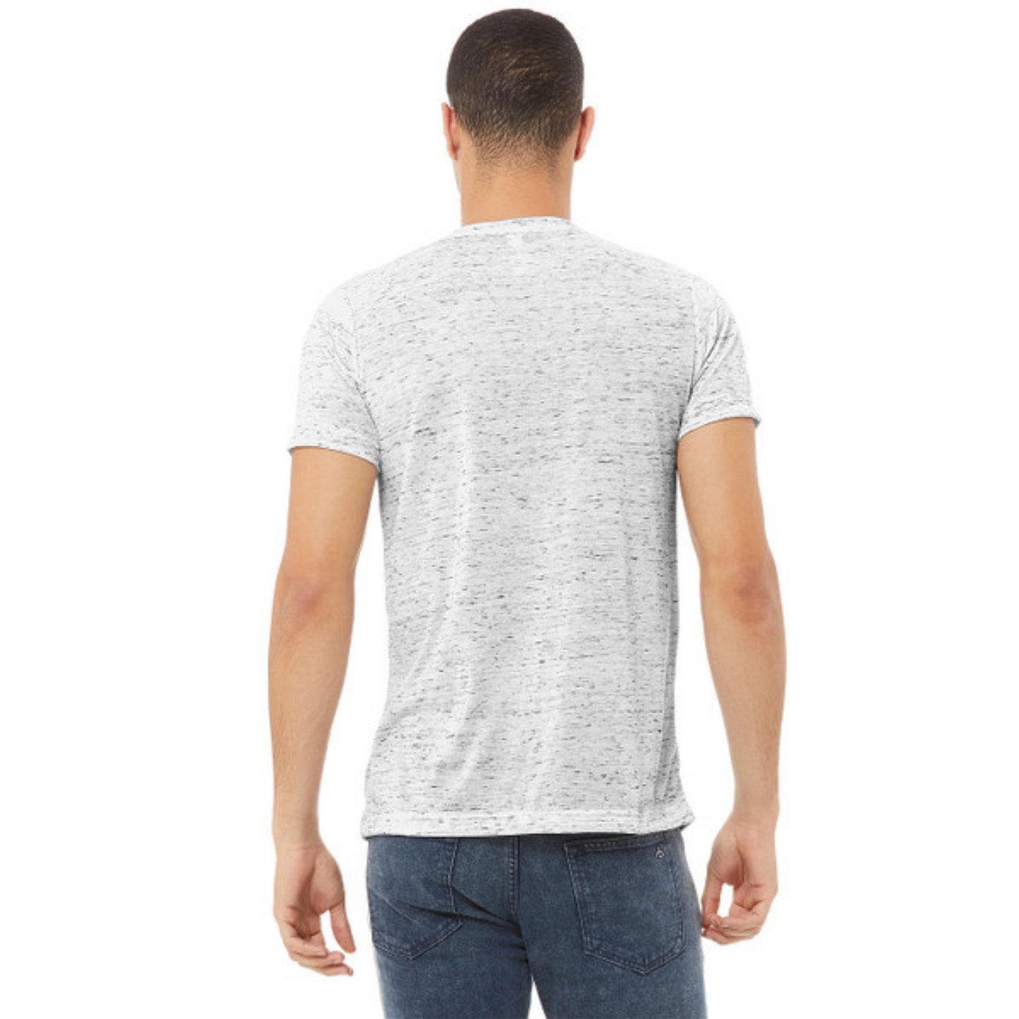 Men's Textured Jersey V-Neck Tee - White Marble