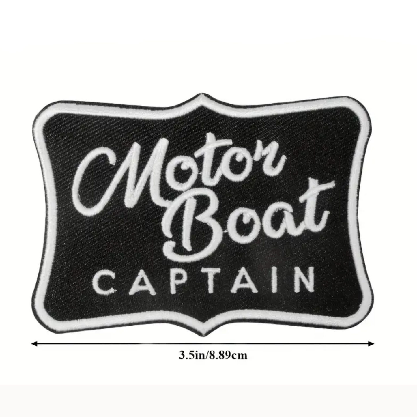 Iron on Patch - Motor Boat Captain (8.9 cm x 6.2 cm)