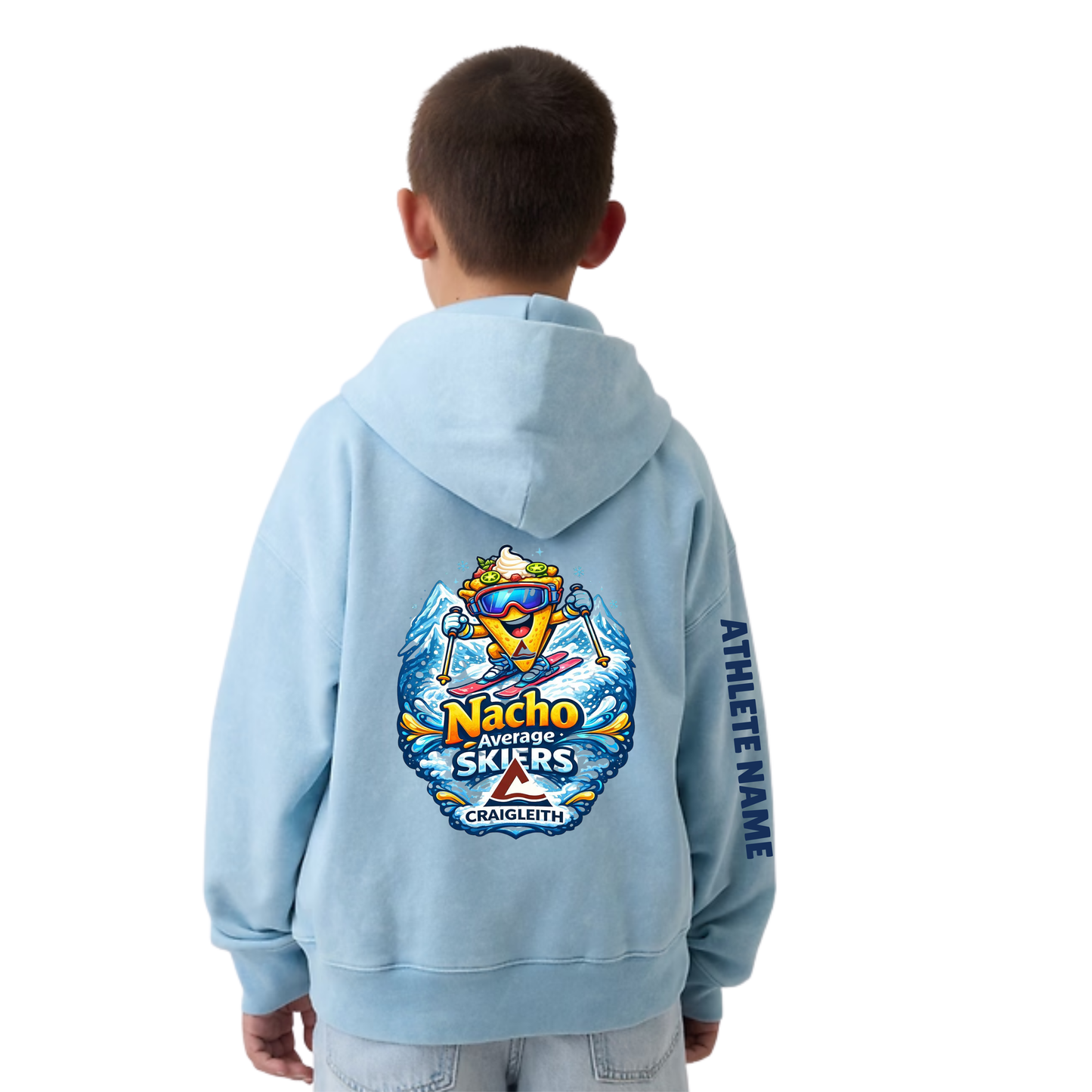 Craigleith Nacho Average Skiers Vintage Soft Hooded Sweatshirt - Blue Focus