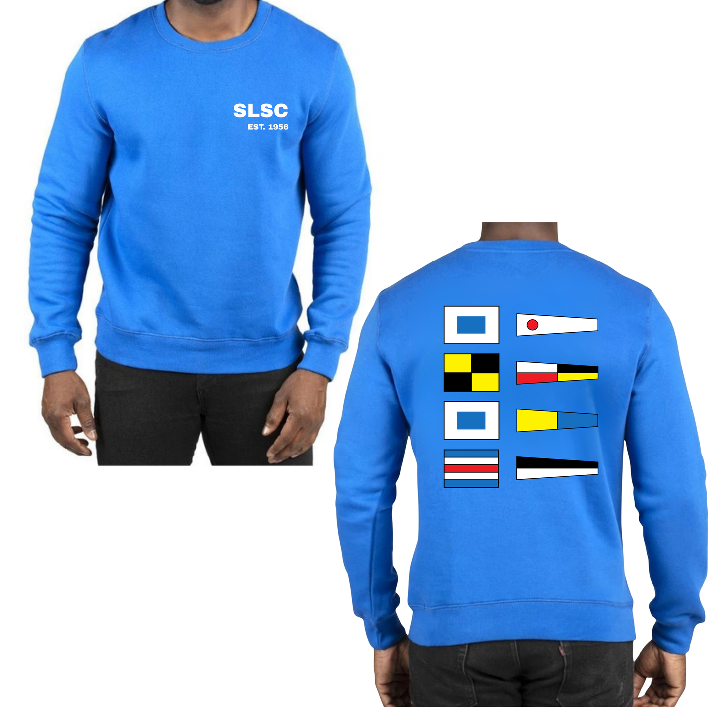 SLSC Nautical Flags Crewneck Sweatshirt - Royal