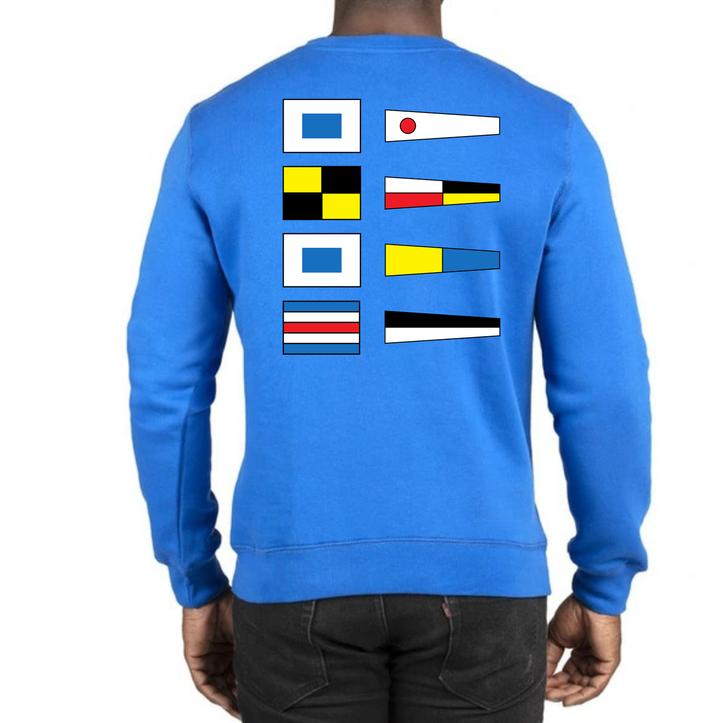 SLSC Nautical Flags Crewneck Sweatshirt - Royal