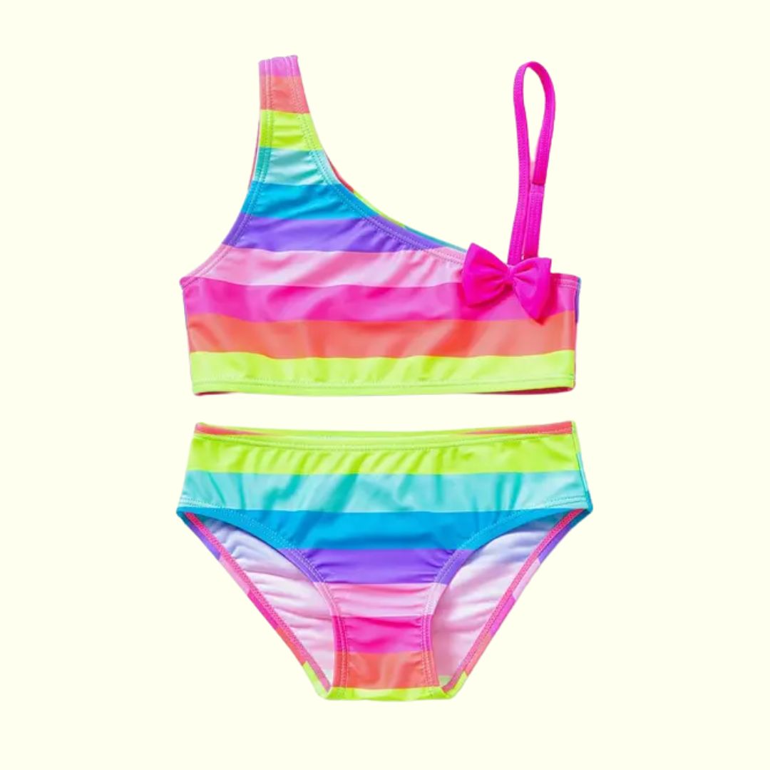 Neon Rainbow Bikini Swim Suit