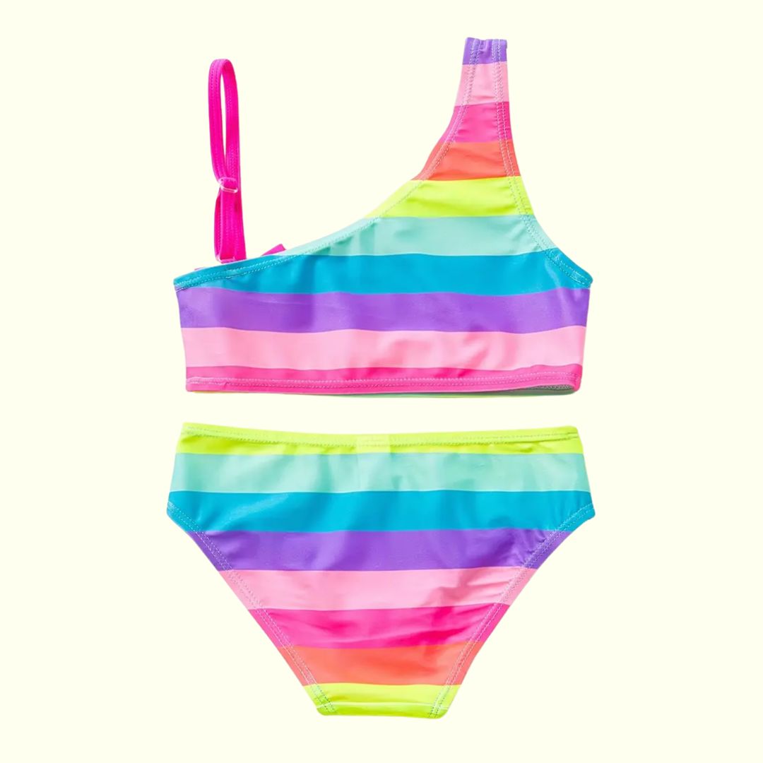 Neon Rainbow Bikini Swim Suit