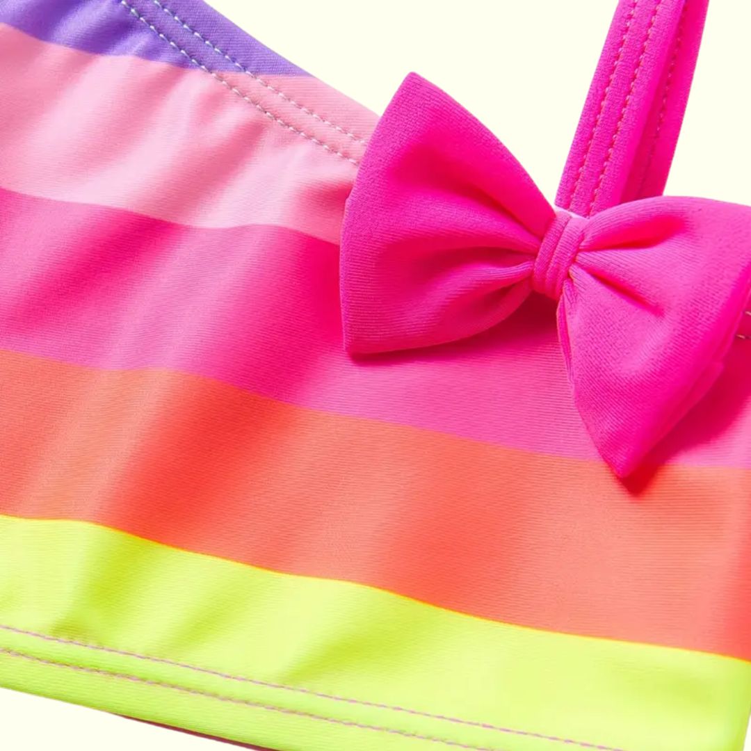 Neon Rainbow Bikini Swim Suit