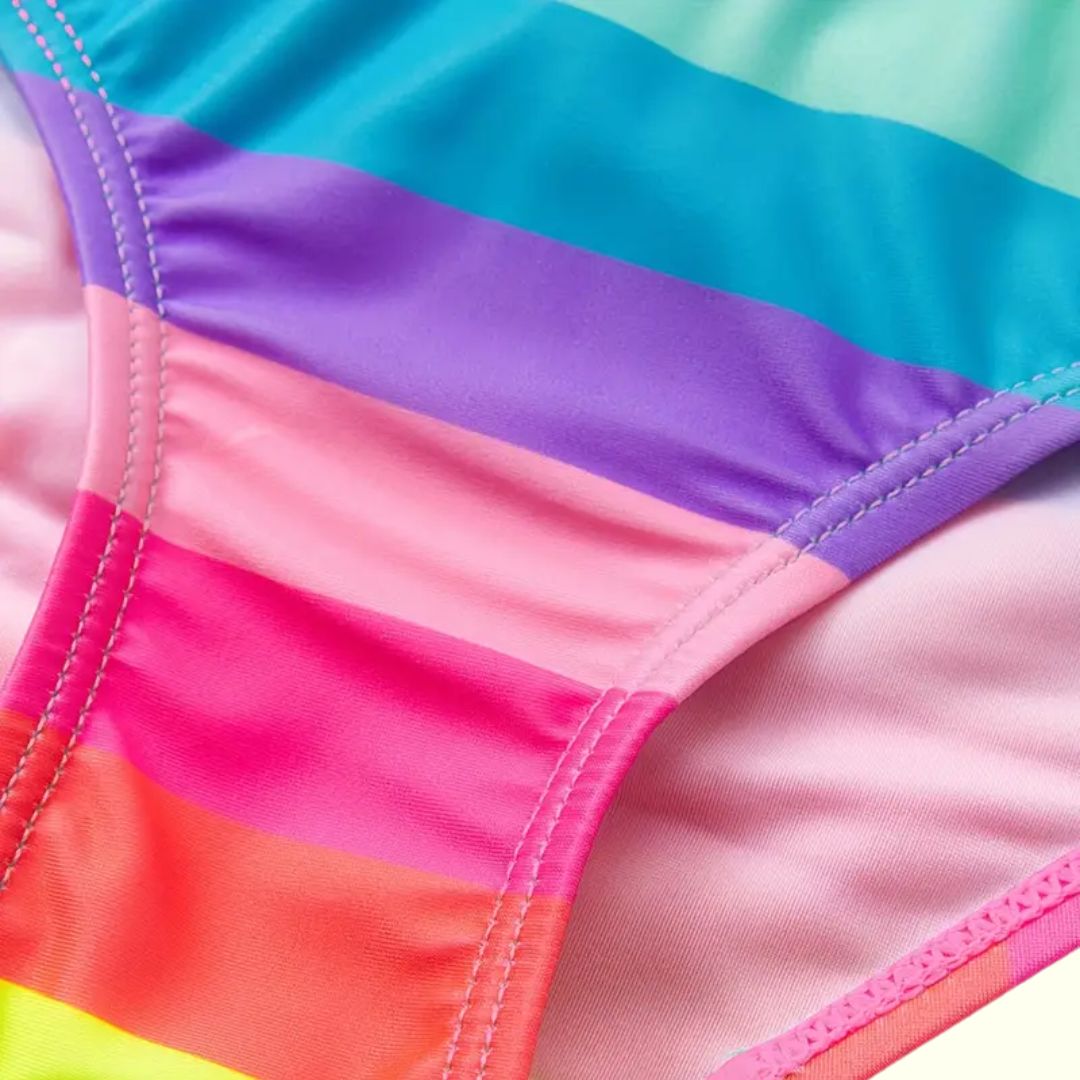 Neon Rainbow Bikini Swim Suit