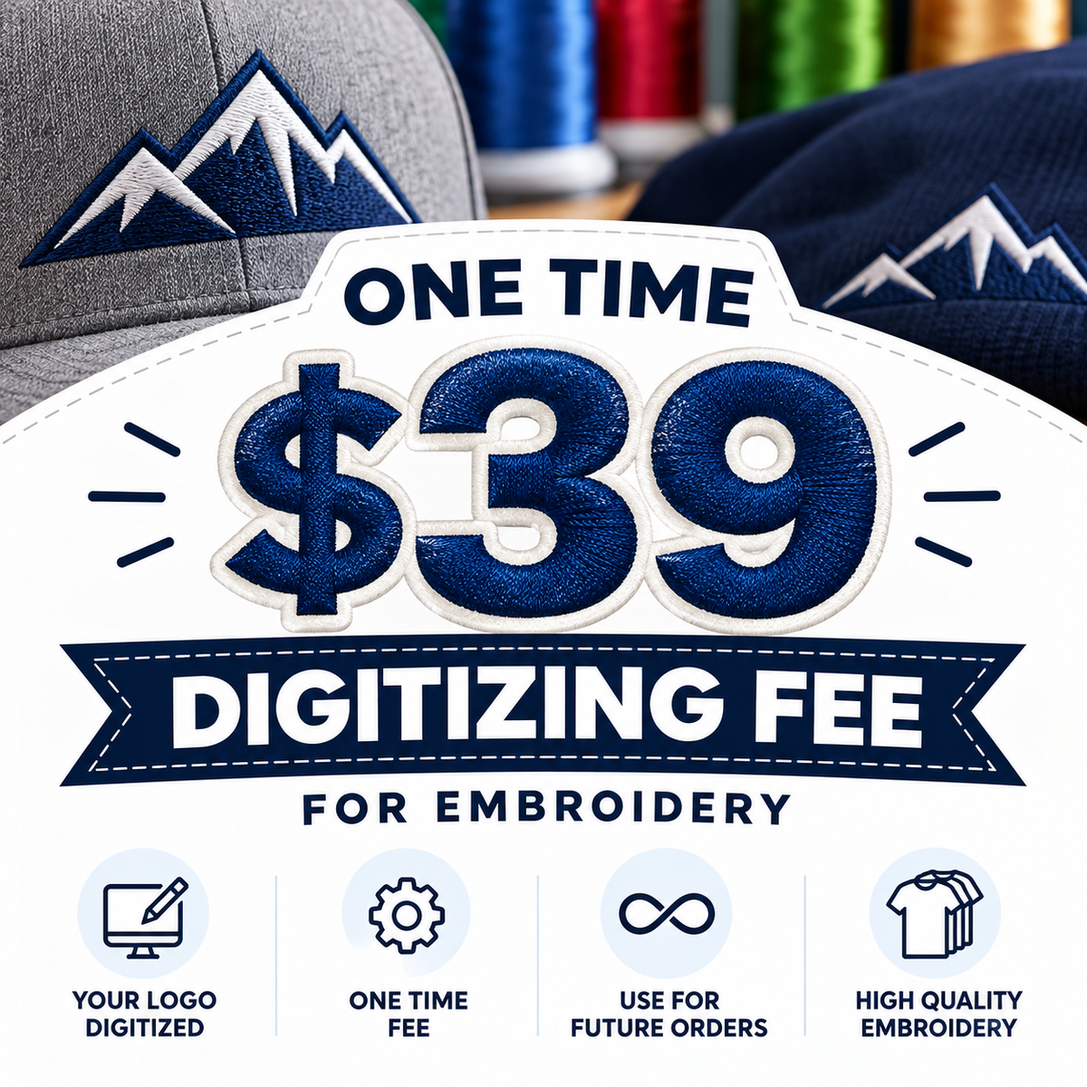 Embroidery Digitizing Fee – One-Time Setup