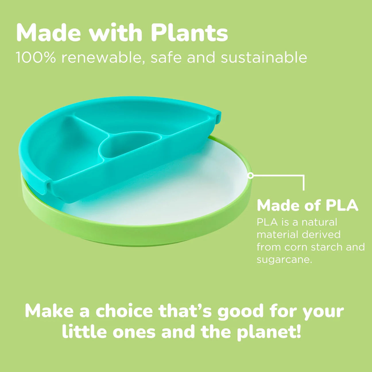 OMIE Easy Scoop Plate Set - 1 Plate + 1 Divider - Green