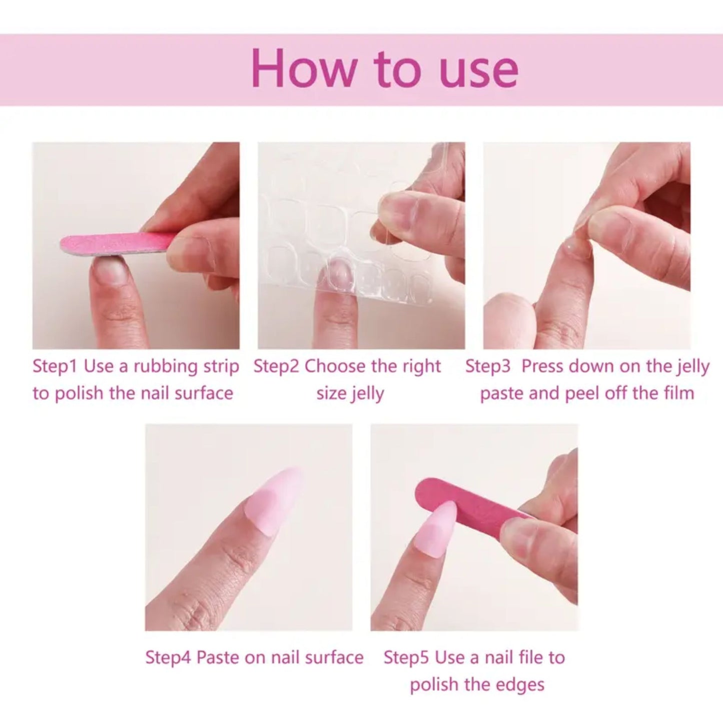 Pastel Rainbow French Manicure Press On Nail Set