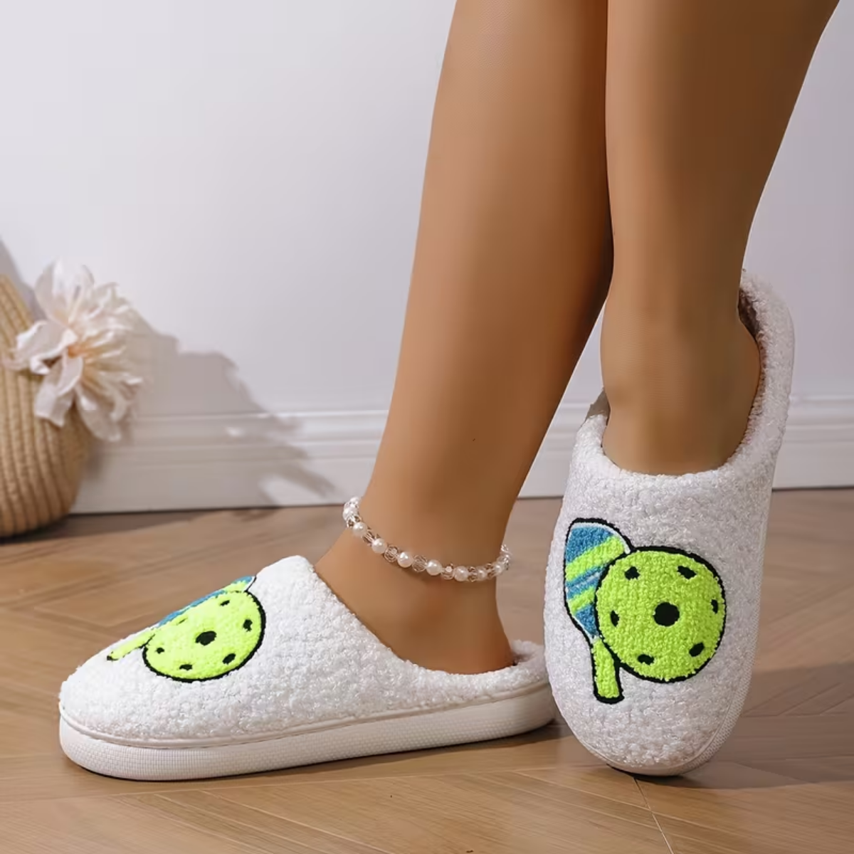 Pickleball Memory Foam Slippers