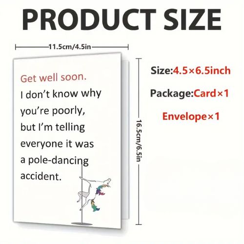 Pole-Dancing Accident Get Well Greeting Card