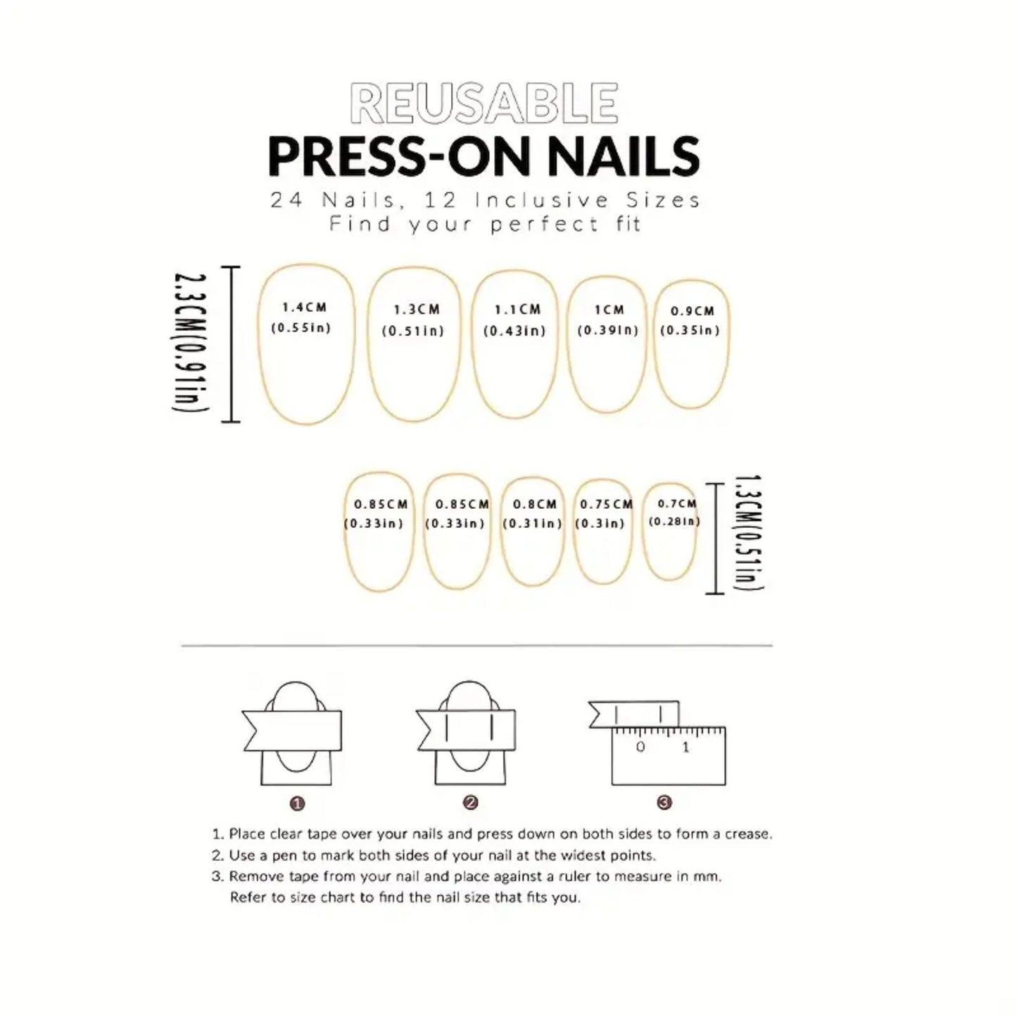 Psychedelic French Manicure Press On Nail Set