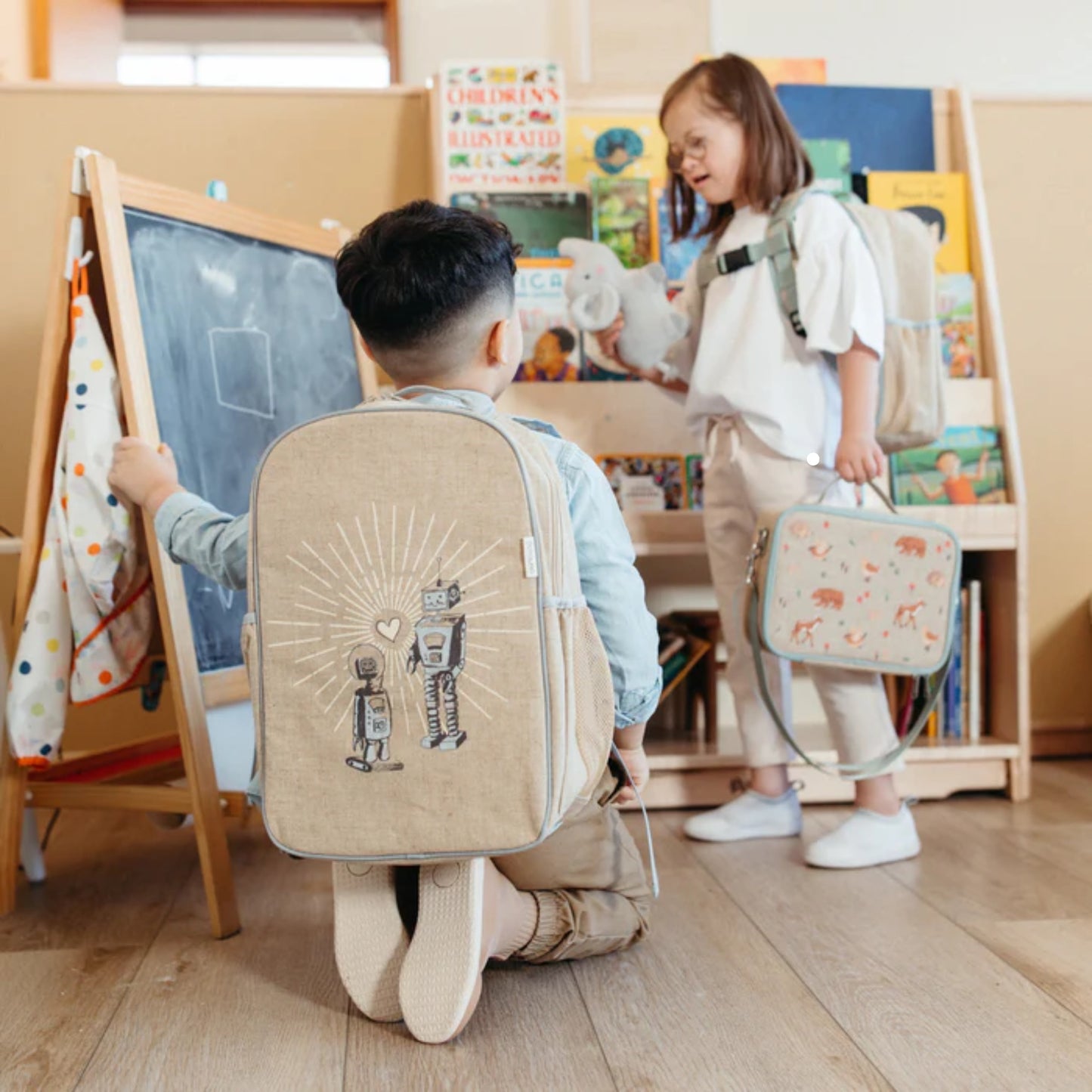 Grade School Backpack - Robot Playdate