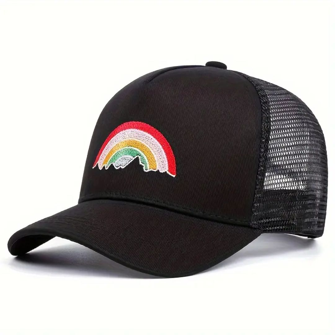 Rainbow Mountain Snapback Hat - Black / Black
