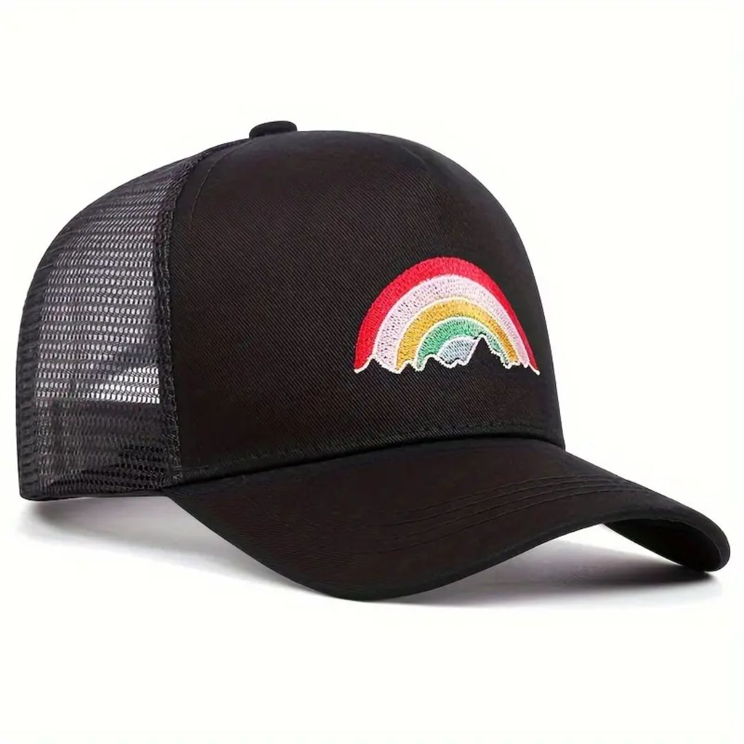 Rainbow Mountain Snapback Hat - Black / Black