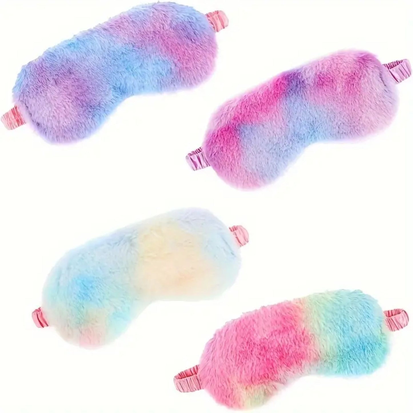 Rainbow Tie Dye Faux Fur Sleep Mask