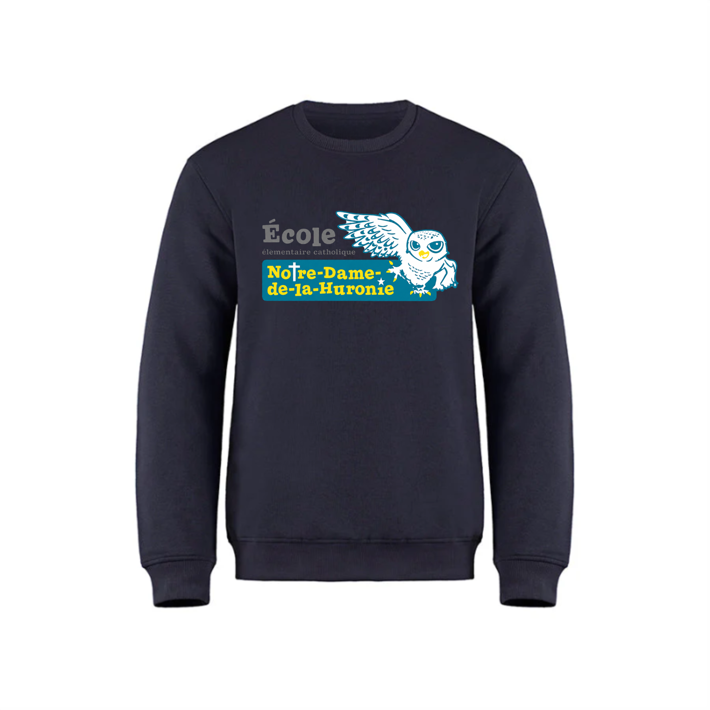 Notre-Dame-de-la-Huronie Crewneck Sweatshirt - Large Logo / Navy
