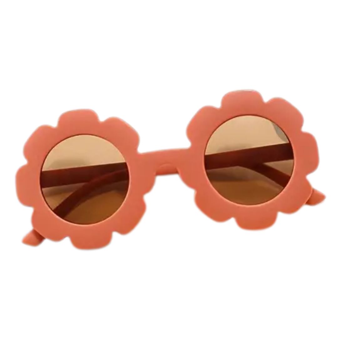Retro Flower Hipster Sunglasses - Bronze Mums