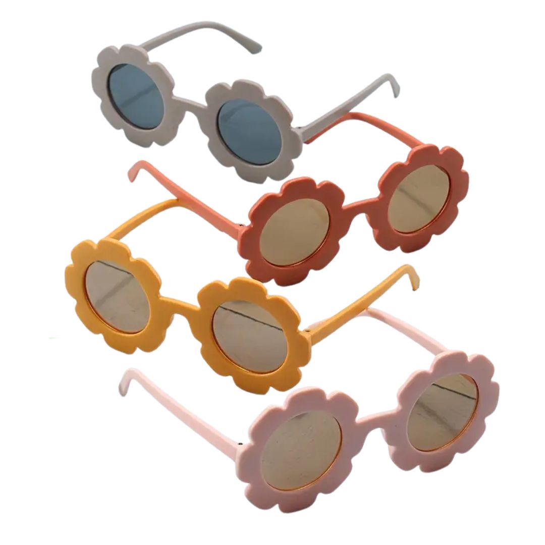 Retro Flower Hipster Sunglasses - Bronze Mums