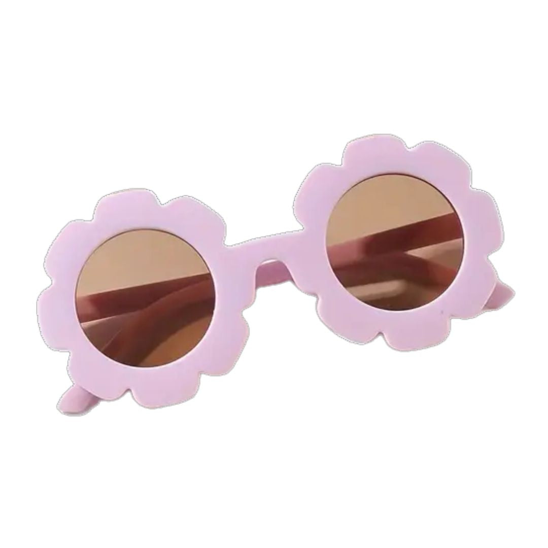 Retro Flower Hipster Sunglasses - Lilac