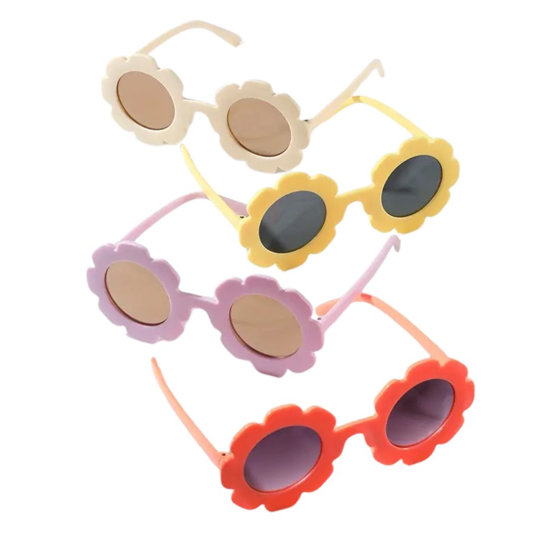 Retro Flower Hipster Sunglasses - Lilac