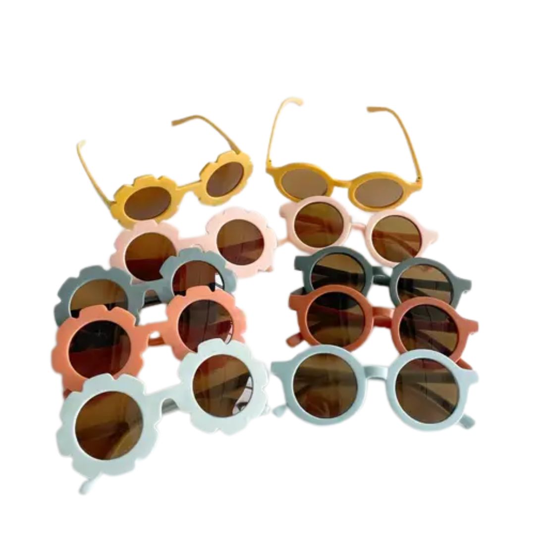 Retro Flower Hipster Sunglasses - Delphinium
