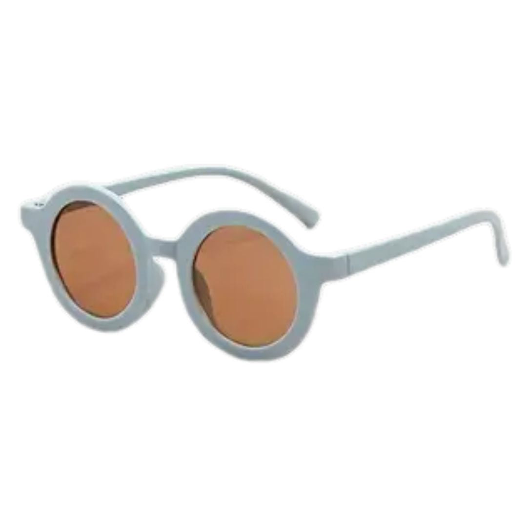 Retro Round Hipster Sunglasses - Aluminum Blue