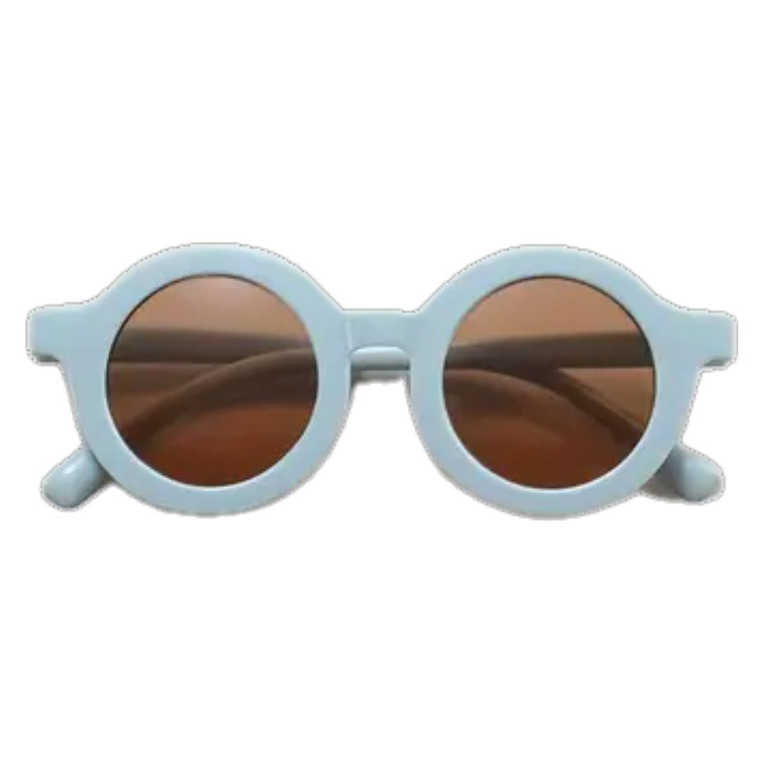 Retro Round Hipster Sunglasses - Aluminum Blue