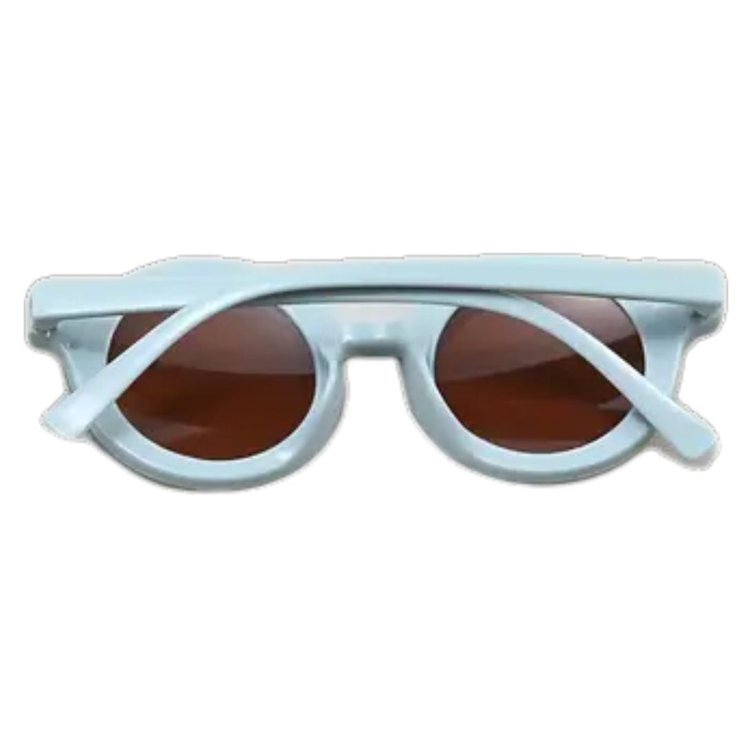 Retro Round Hipster Sunglasses - Aluminum Blue