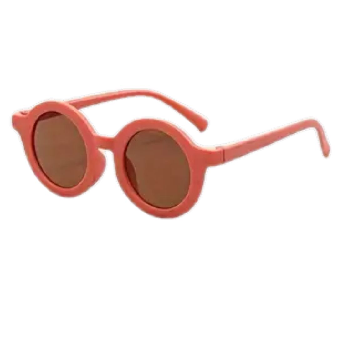 Retro Round Hipster Sunglasses - Burnt Sienna