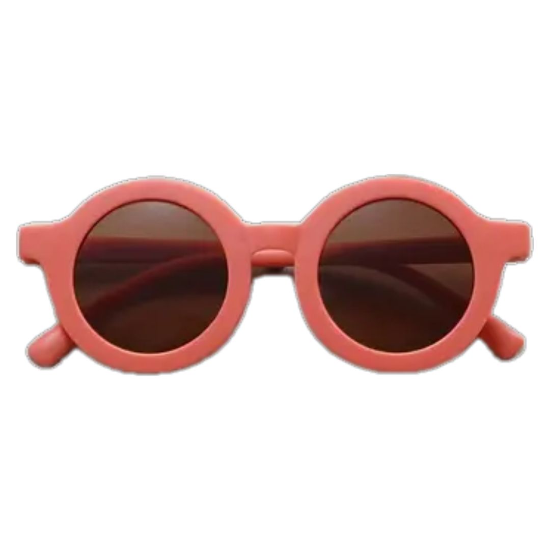 Retro Round Hipster Sunglasses - Burnt Sienna