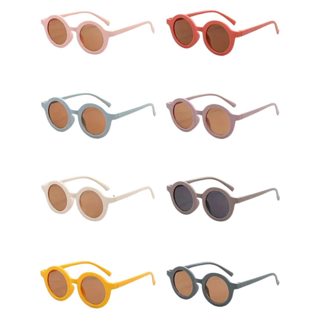 Retro Round Hipster Sunglasses - Aluminum Blue