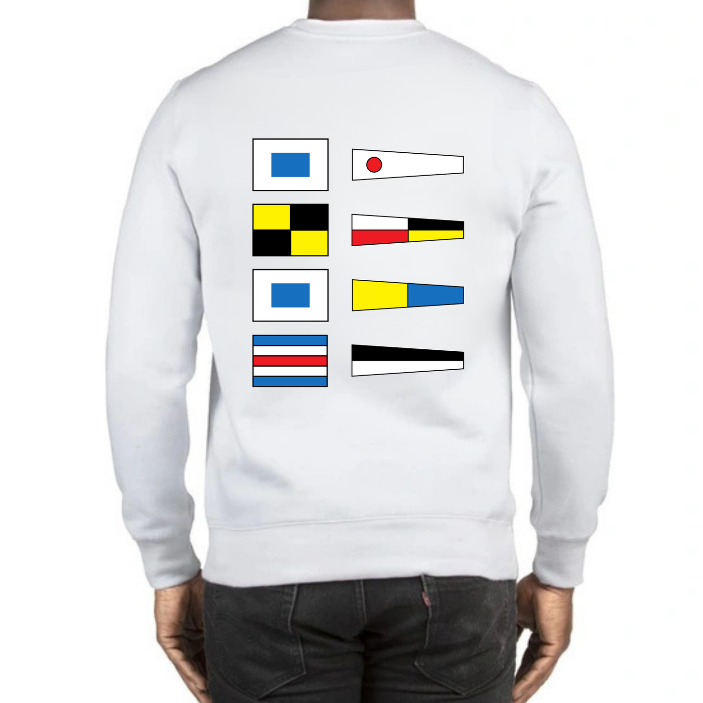 SLSC Nautical Flags Crewneck Sweatshirt - White